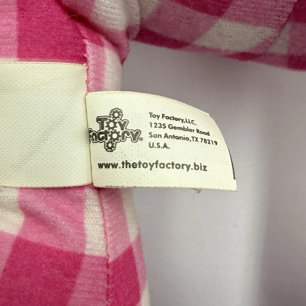 Garfield‎ Odie Plush Pink Gingham Check Dog 2009 Toy Factory PAWS Licensed
